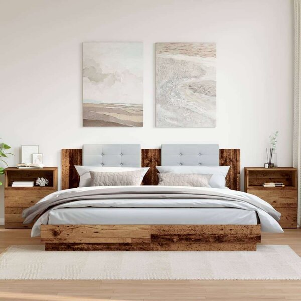 Vidaxl Antik Fa Éjjeliszekrény - 2 db - 50x32x60 cm