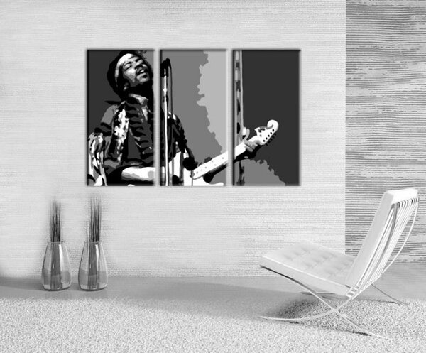 Kézzel festett POP Art festmény Jimmy Hendrix 3 darab jh