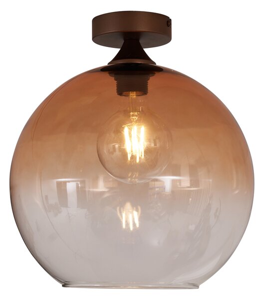 Art Deco mennyezeti lámpa sötét bronz barna üveggel - Sandra
