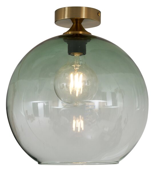Art Deco mennyezeti lámpa sárgaréz zöld üveggel - Sandra