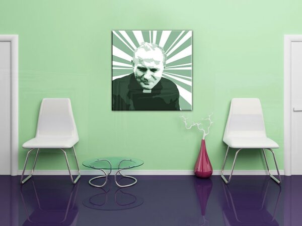 Kézzel festett POP Art kép II János Pálról. 1 rész jp3