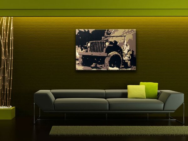 Kézzel festett POP Art festmény JEEP 1 db jeep