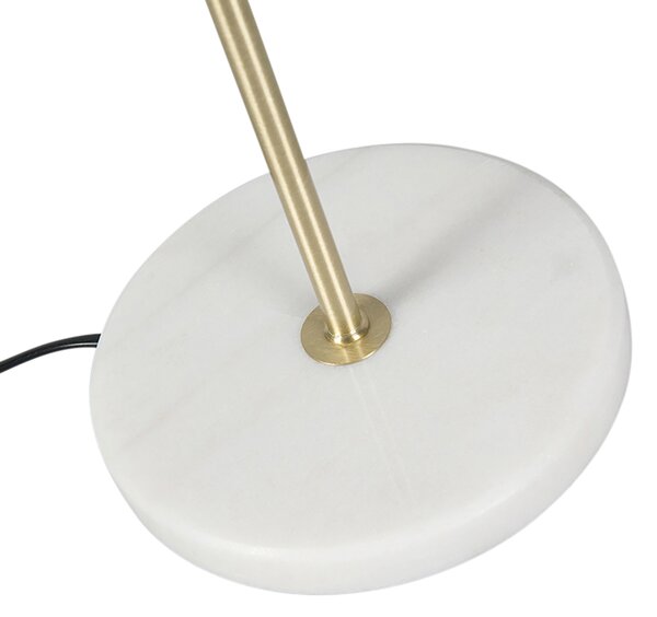 Asztali lámpa sárgaréz taupe bársonyernyővel 35 cm - Kaso