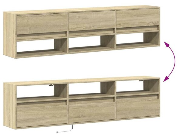 VidaXL Falra Szerelhető TV Szekrény - Sonoma Tölgy - 180cm