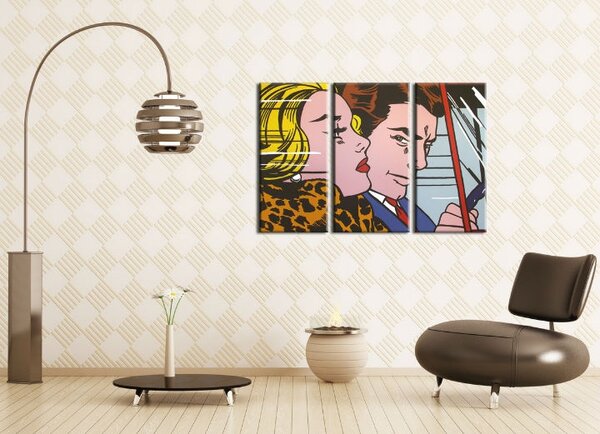 Kézzel festett POP Art festmény LICHTENSTEIN 3 darab li4