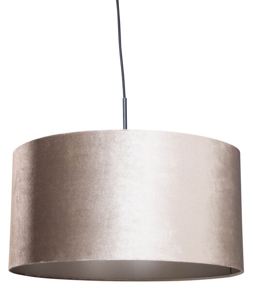 Függőlámpa Fekete Taupe Színű Bársonyernyővel 50cm - Combi 1