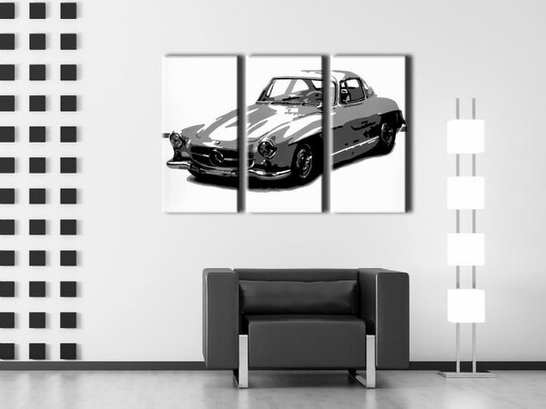 Kézzel festett POP Art festmény MERCEDES SL300 3 darab mer