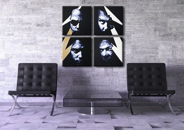 Kézzel festett vászonképek POP Art METALLICA 4 részes met