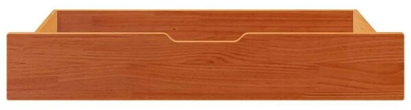 VidaXL 2 db viaszbarna tömör fenyőfa ágy alatti fiók 95 x 55 x 16 cm