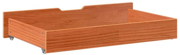VidaXL 2 db viaszbarna tömör fenyőfa ágy alatti fiók 95 x 55 x 16 cm
