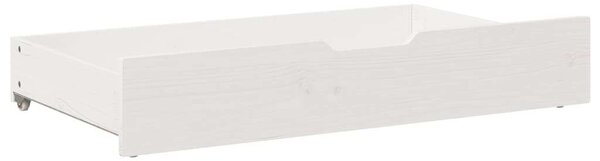 VidaXL 2 db fehér tömör fenyőfa ágy alatti fiók 95 x 55 x 17 cm