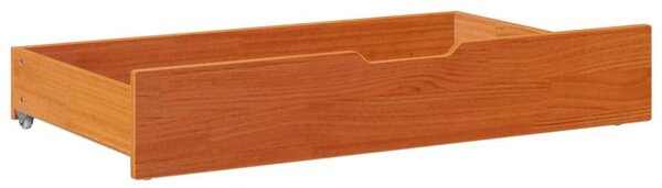 VidaXL 2 db viaszbarna tömör fenyőfa ágy alatti fiók 95 x 55 x 16 cm