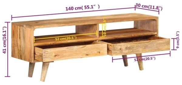 VidaXL Mangófa TV-szekrény - 140cm
