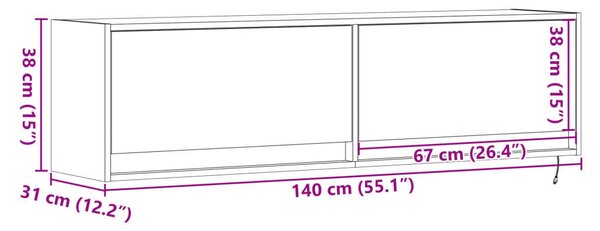 VidaXL Falra Szerelhető TV Szekrény - Fehér - 140cm