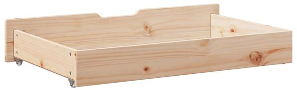 VidaXL 2 db tömör fenyőfa ágy alatti fiók kerékkel 90 x 55 x 16 cm