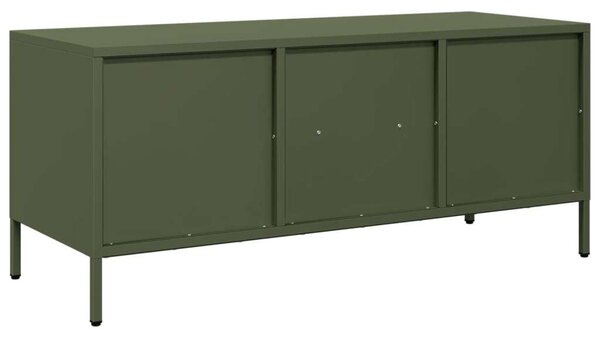 VidaXL Fém TV-szekrény - Olívazöld - 101,5x39x43,5 cm