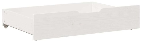 VidaXL 2 db fehér tömör fenyőfa ágy alatti fiók 80 x 55 x 16 cm
