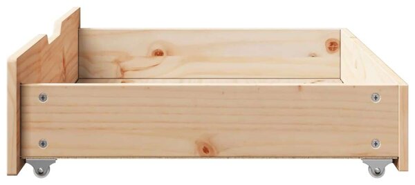 VidaXL 2 db tömör fenyőfa ágy alatti fiók kerekekkel 80 x 55 x 16 cm