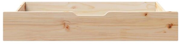 VidaXL 2 db tömör fenyőfa ágy alatti fiók kerékkel 90 x 55 x 16 cm