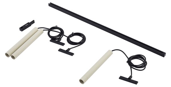 Modern sínrendszer 3 bézs és fekete függőlámpa - Slimline Keno