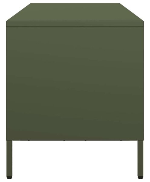 VidaXL Fém TV-szekrény - Olívazöld - 101,5x39x43,5 cm