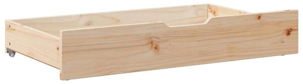 VidaXL 2 db tömör fenyőfa ágy alatti fiók kerékkel 90 x 55 x 16 cm