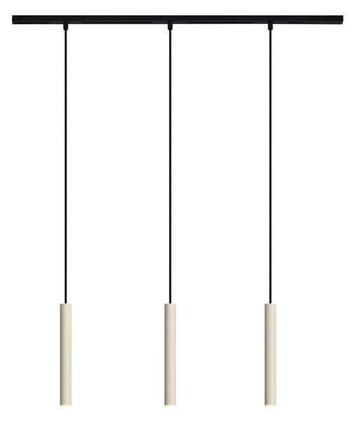 Modern sínrendszer 3 bézs és fekete függőlámpa - Slimline Keno