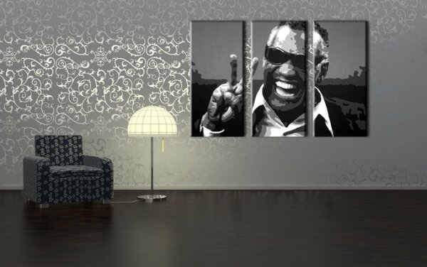 Kézzel festett POP Art festmény Ray Charles 3 darab rc