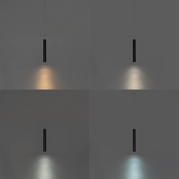 Modern fekete függőlámpa 1-fázisú sínrendszerhez 4,5W 3000K - Magnetic Cassie
