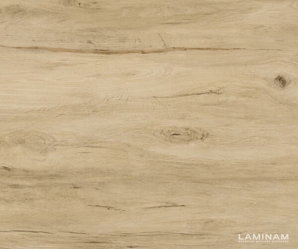 DELIFE Étkezőasztal Edge hajóformájú 200-300x120 cm Laminam® Sabbia kerámia tölgyszínű kereszt láb téglalap alakú rozsdamentes acél grafit kihúzható