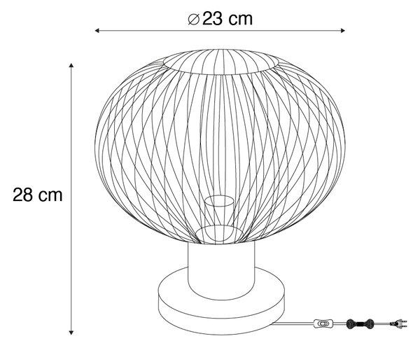 Modern drót asztali lámpa bézs 23cm - Gila
