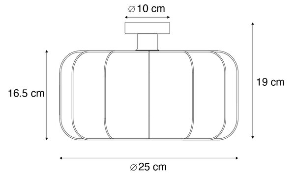 Japandi mennyezeti lámpa fehér 25 cm - Madleine