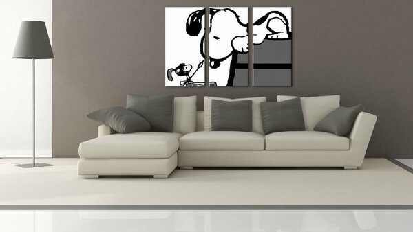 Kézzel festett POP Art festmény SNOOPY 3 rész snoopy3