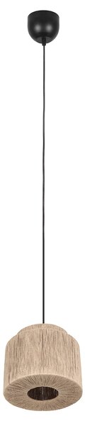 Japandi függőlámpa fekete barna kötéllel 31cm - Smilla