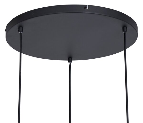 Design függőlámpa fekete kerek 3-lámpás - Indu
