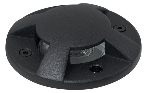 Modern fekete talajba süllyesztett spotlámpa GU10 50mm 4-fény effektus IP65 - Cellar