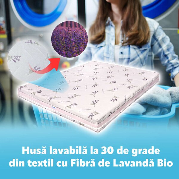 Ortopéd ágybetét, Memory HD 15+7+1, Levendula Wellness, rugós, 150 x 190