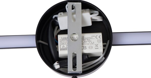 Modern fekete fali lámpa 60 cm LED-del - Clockwise