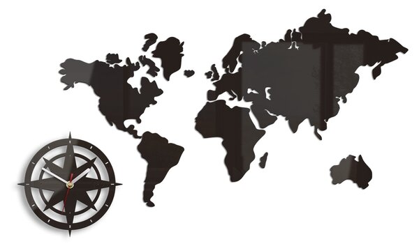 Modern falióra WORLD MAP WENGE HMCNH051-wenge