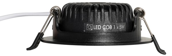 6 darabos süllyesztett spotlámpa készlet fekete dönthető 8,2 cm LED-del Dim to Warm IP54 Ultra Slim - Pupil