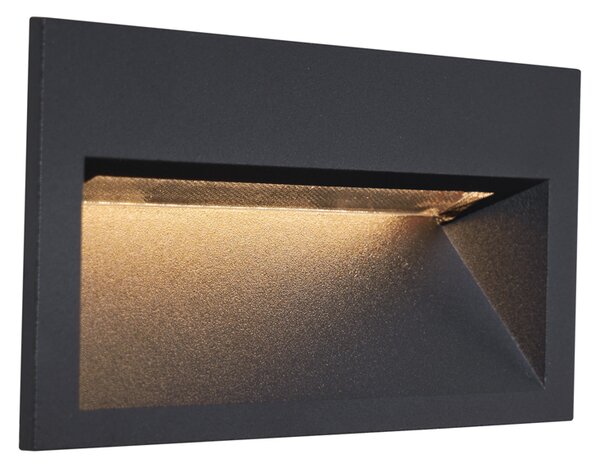 Modern Süllyesztett Fali Lámpa Fekete 16cm LED-del IP65 - Mert