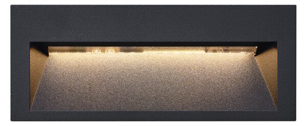Modern Süllyesztett Fali Lámpa Fekete 16cm LED-del IP65 - Mert