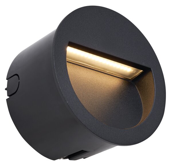 Modern fekete süllyesztett fali lámpa LED-del, IP65 - Gem