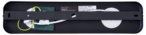 Lekerekített fekete mennyezeti spotlámpa GU10 35mm 2-lámpás forgatható és dönthető - Kate