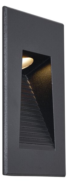 Modern Süllyesztett Fali Lámpa Fekete 7cm LED-del IP65 - Trem