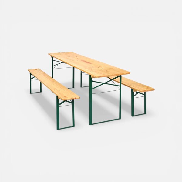 SZETT: Party sátor 6x12 m PREMIUM – sátor + sörpad szettek szín zöld-fehér