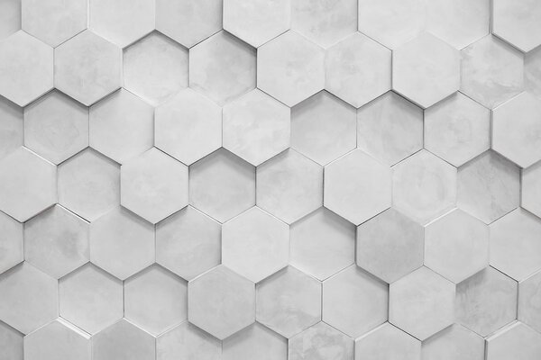Fotótapéta Fehér hatszögek a falon, Geometriai 3D fotótapéta, Népszerű fotótapéta, u97132 - Tapeko.hu