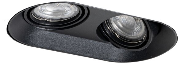 Kerek beépíthető spotlámpa fekete GU10 50 mm 2-fényes - Hubs