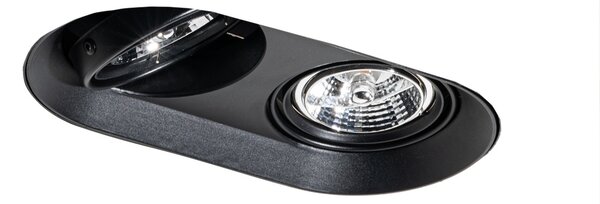 Kerek beépíthető spotlámpa fekete GU10 70 mm 2-fényes - Hubs