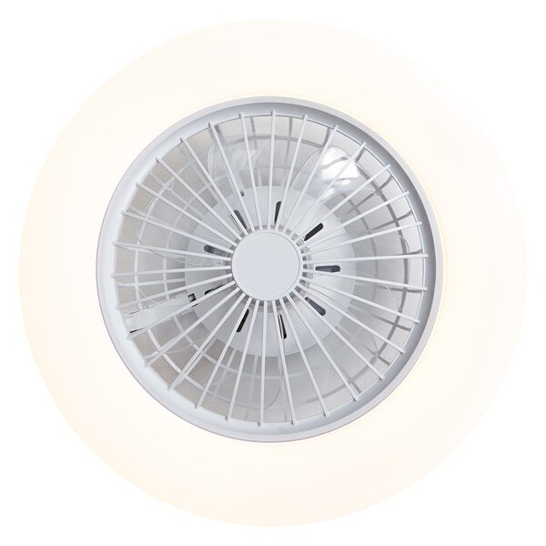 Mennyezeti ventilátor fehér 48,5 cm LED-del, Kelvinben dimmelhető, távirányítóval - Clemo